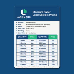 Standard Paper Label Stickers